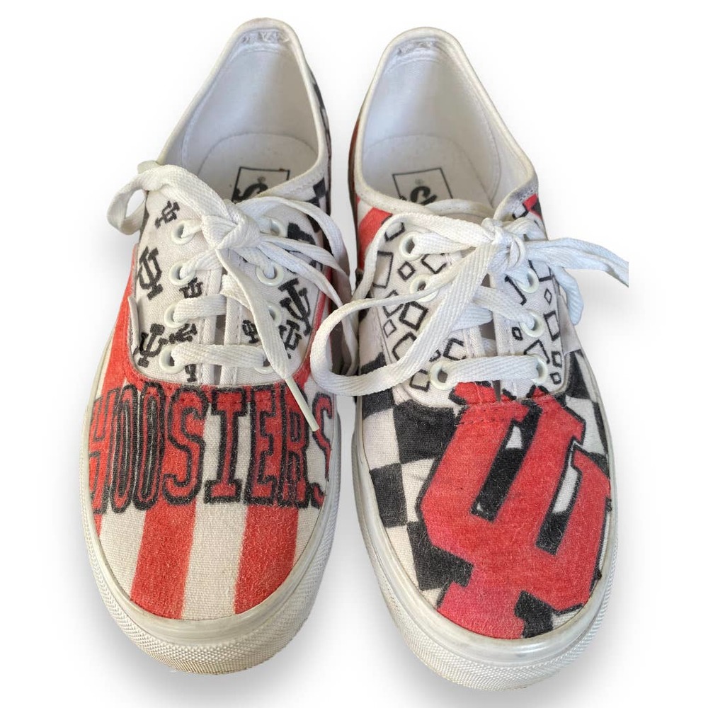 Custom hand painted Indiana University Vans size 7.5 Womens